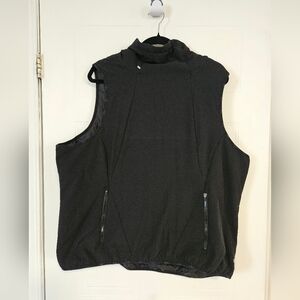 Hyba Womens XXL plus Size Sleevless Vest Jacket Mock Neck Resizable Black Puffer